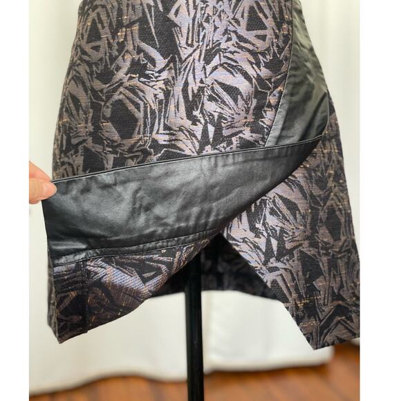ASOS Mini Skirt Embroidered Pattern Faux Leather Women's Size 4 - Picture 4 of 9